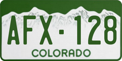 CO license plate AFX128