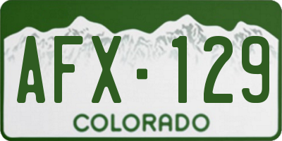 CO license plate AFX129