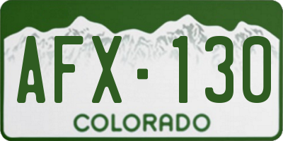 CO license plate AFX130
