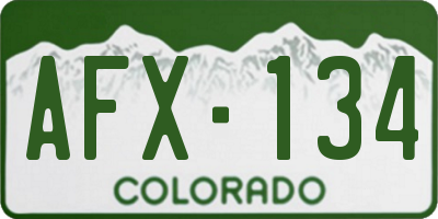 CO license plate AFX134