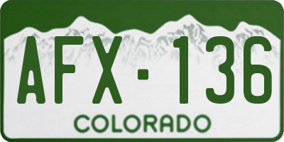 CO license plate AFX136