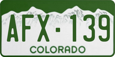 CO license plate AFX139
