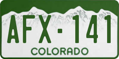 CO license plate AFX141