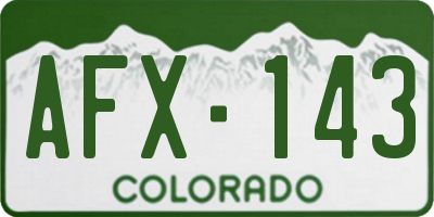CO license plate AFX143