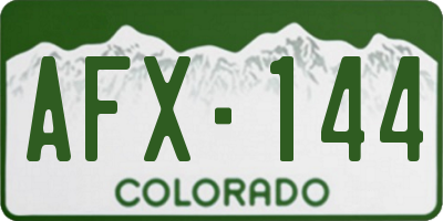 CO license plate AFX144
