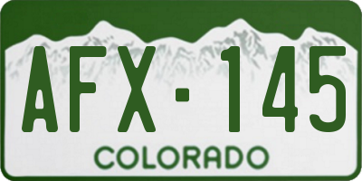 CO license plate AFX145