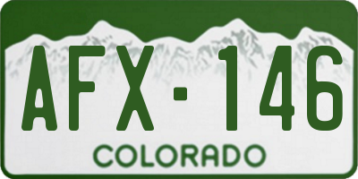 CO license plate AFX146