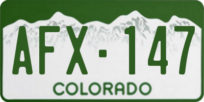 CO license plate AFX147
