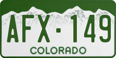 CO license plate AFX149
