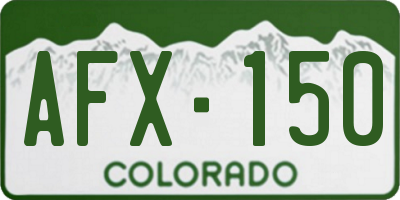 CO license plate AFX150