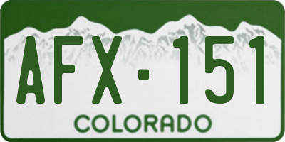CO license plate AFX151
