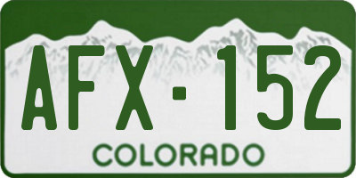 CO license plate AFX152