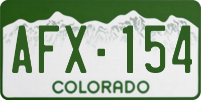 CO license plate AFX154