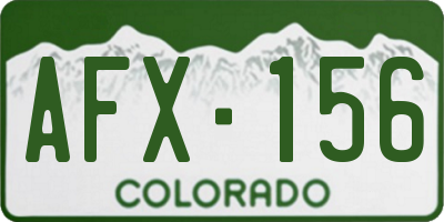 CO license plate AFX156