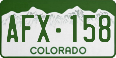 CO license plate AFX158