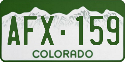 CO license plate AFX159