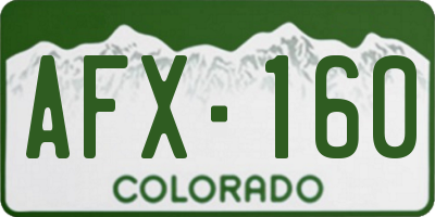CO license plate AFX160