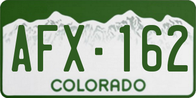 CO license plate AFX162