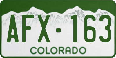 CO license plate AFX163