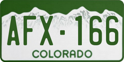 CO license plate AFX166