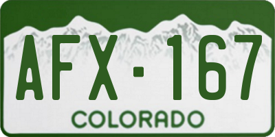 CO license plate AFX167