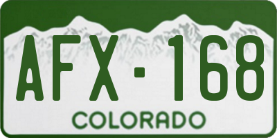 CO license plate AFX168