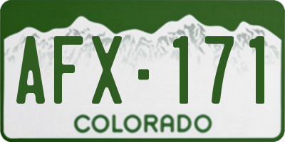 CO license plate AFX171