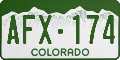 CO license plate AFX174