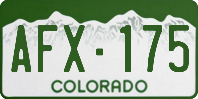 CO license plate AFX175