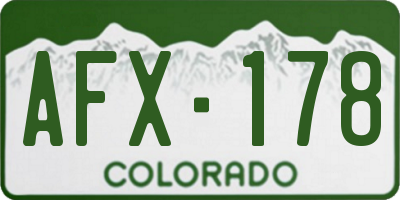 CO license plate AFX178