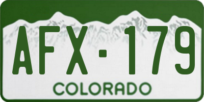 CO license plate AFX179