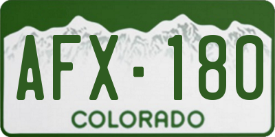CO license plate AFX180