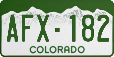CO license plate AFX182