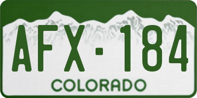 CO license plate AFX184