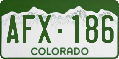 CO license plate AFX186
