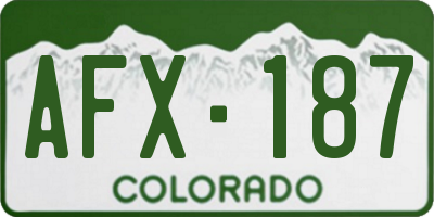 CO license plate AFX187