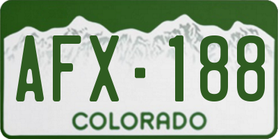 CO license plate AFX188