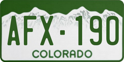 CO license plate AFX190
