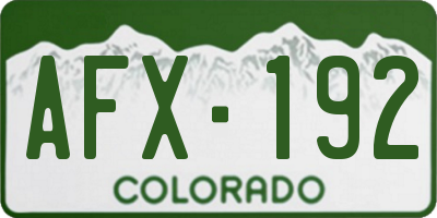 CO license plate AFX192