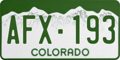 CO license plate AFX193