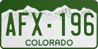 CO license plate AFX196