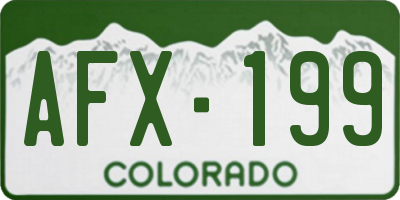 CO license plate AFX199