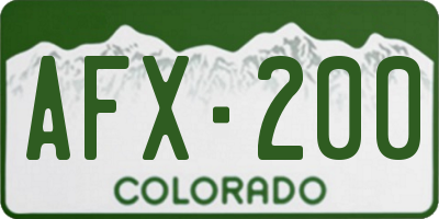 CO license plate AFX200