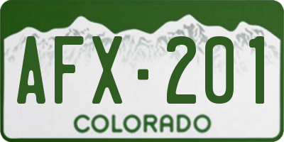 CO license plate AFX201