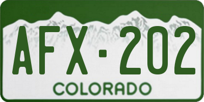CO license plate AFX202