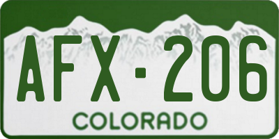 CO license plate AFX206