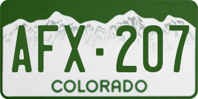 CO license plate AFX207
