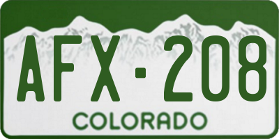CO license plate AFX208