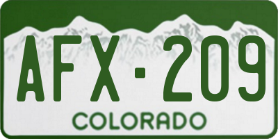 CO license plate AFX209