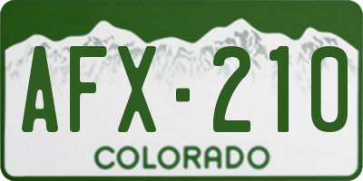 CO license plate AFX210